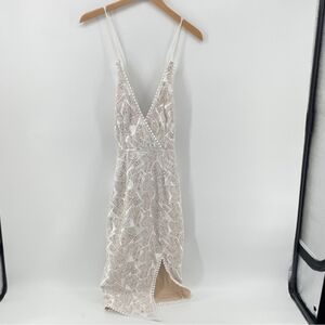 Crochet Lace Back Dress in White